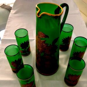Pitcher Bohemian Glass Set